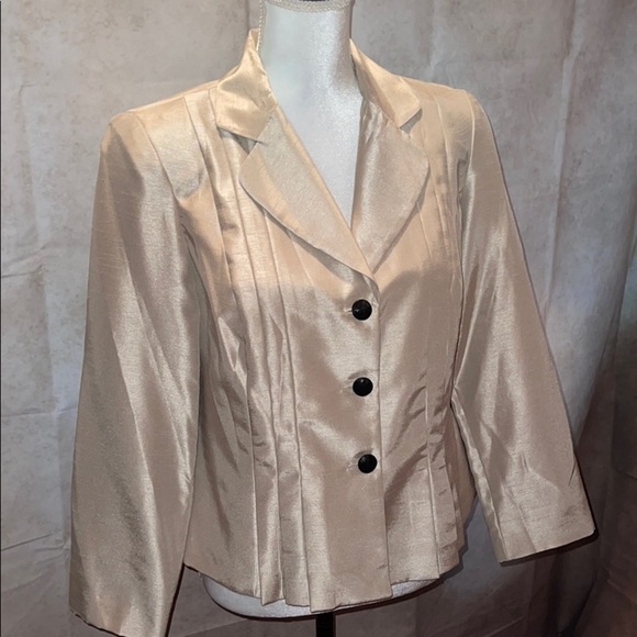 Danny & Nicole Silk Champagne Color Jacket - Picture 1 of 6